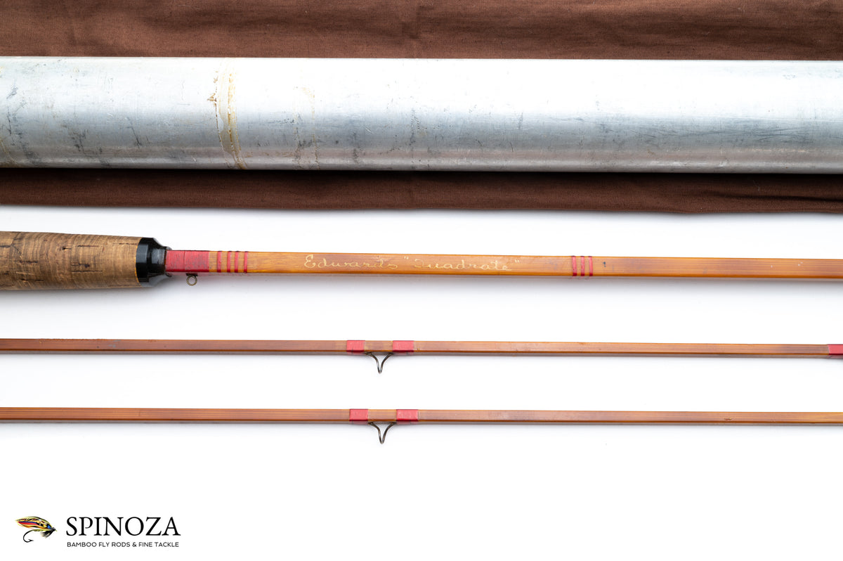 Edwards Quadrate "Special" Bamboo Fly Rod 8' 2/2 #7 - maker signature and rod markings