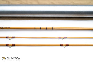 George Guba Dickerson 8013 Nodeless Bamboo Fly Rod 8' 2/2 #5 - rod sections with guides and wraps