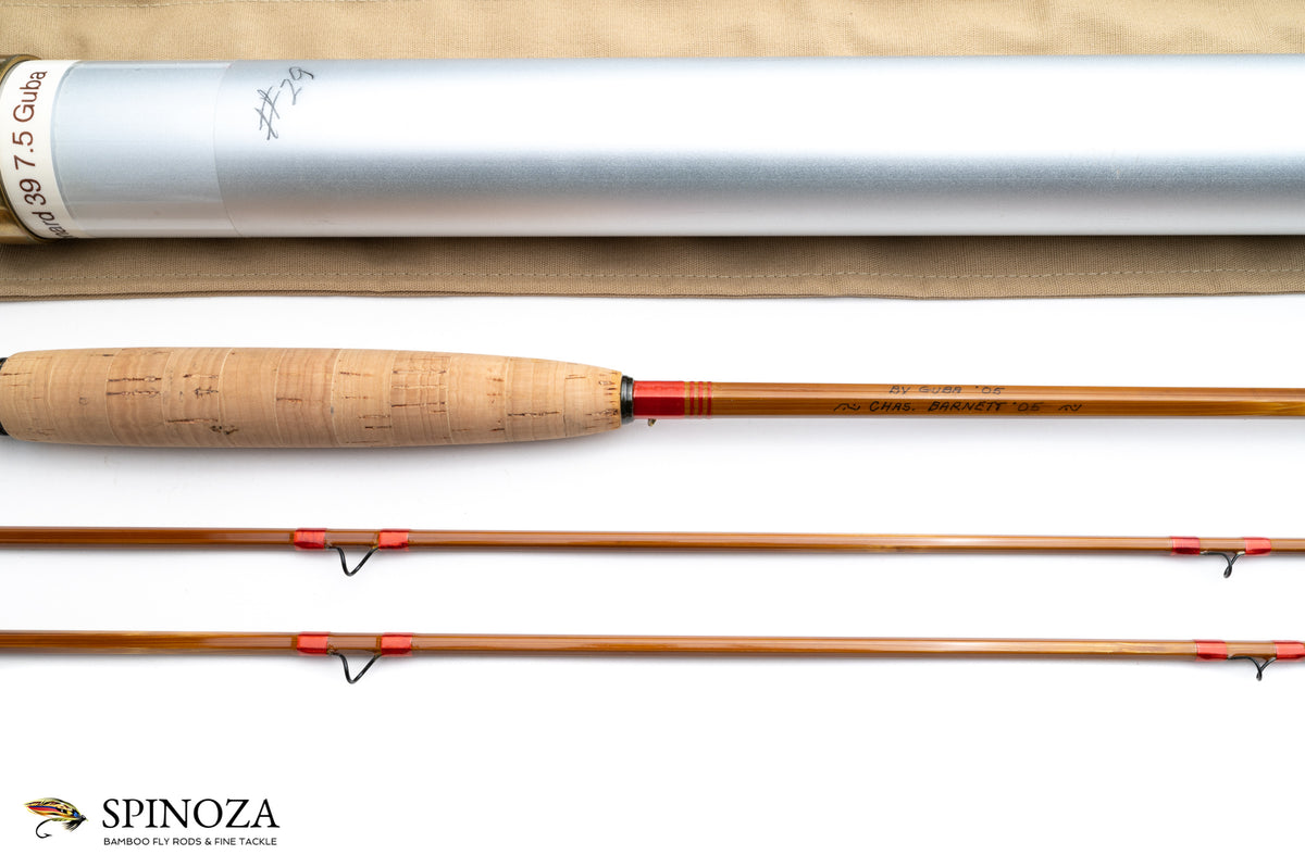 George Guba "Leonard 39-5" Model Bamboo Fly Rod 7'6" 2/2 #5 - maker's marking and inscription