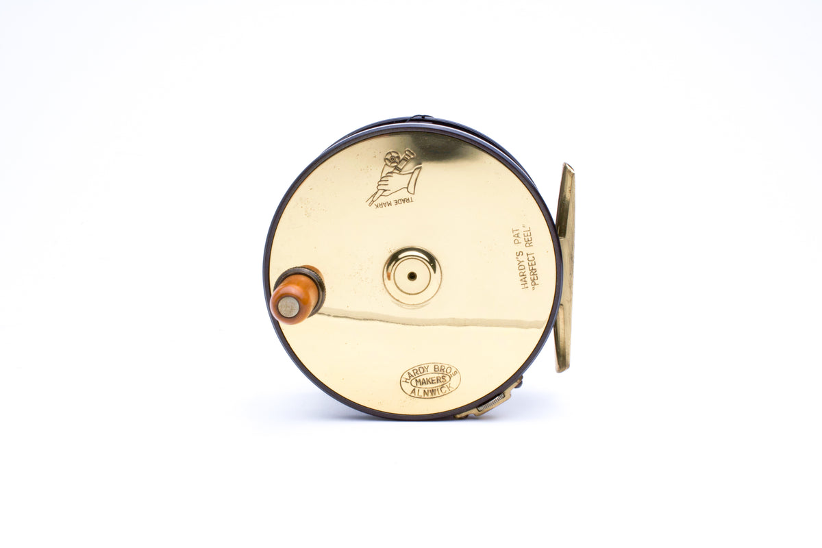 Hardy 1902 Brass Face Wide Spool Perfect Reissue Reel 3 1/4"