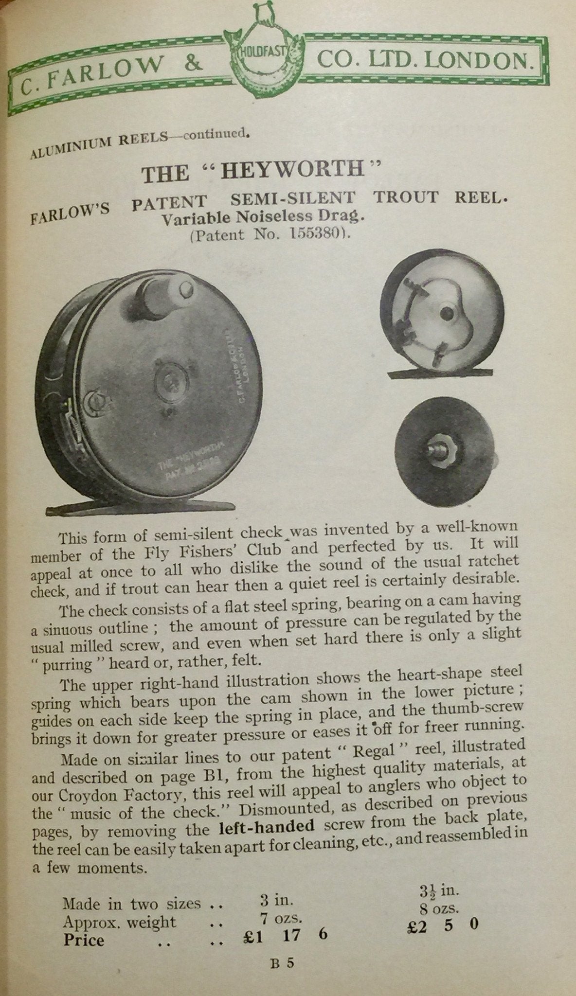 Farlow's Heyworth Fly Reel