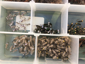 Plano fly box full of flies (nymphs and soft hackles) 
