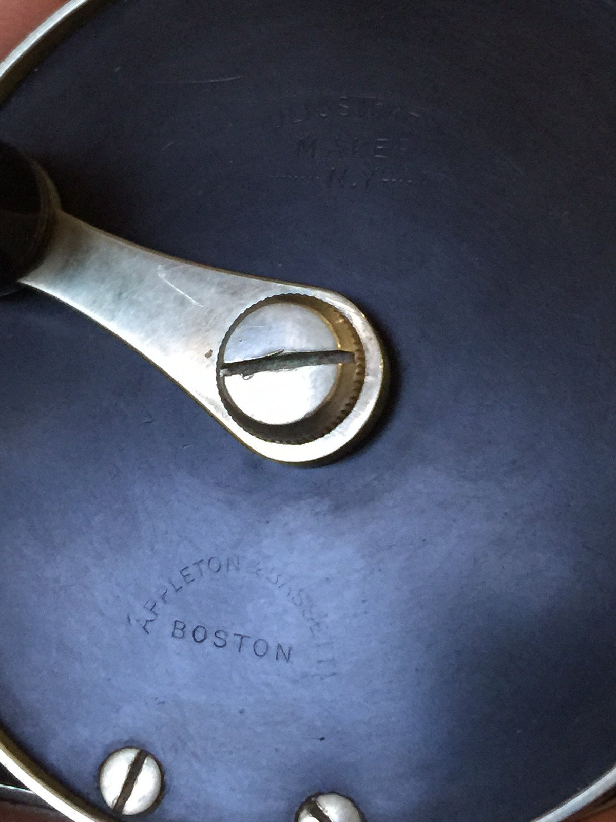 Julius Vom Hofe - early German silver / hard rubber fly reel - Size 3