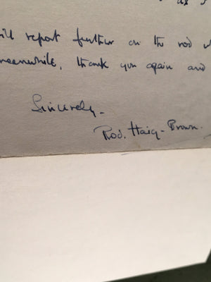 Howells, Gary - Letter from Roderick Haig-Brown 