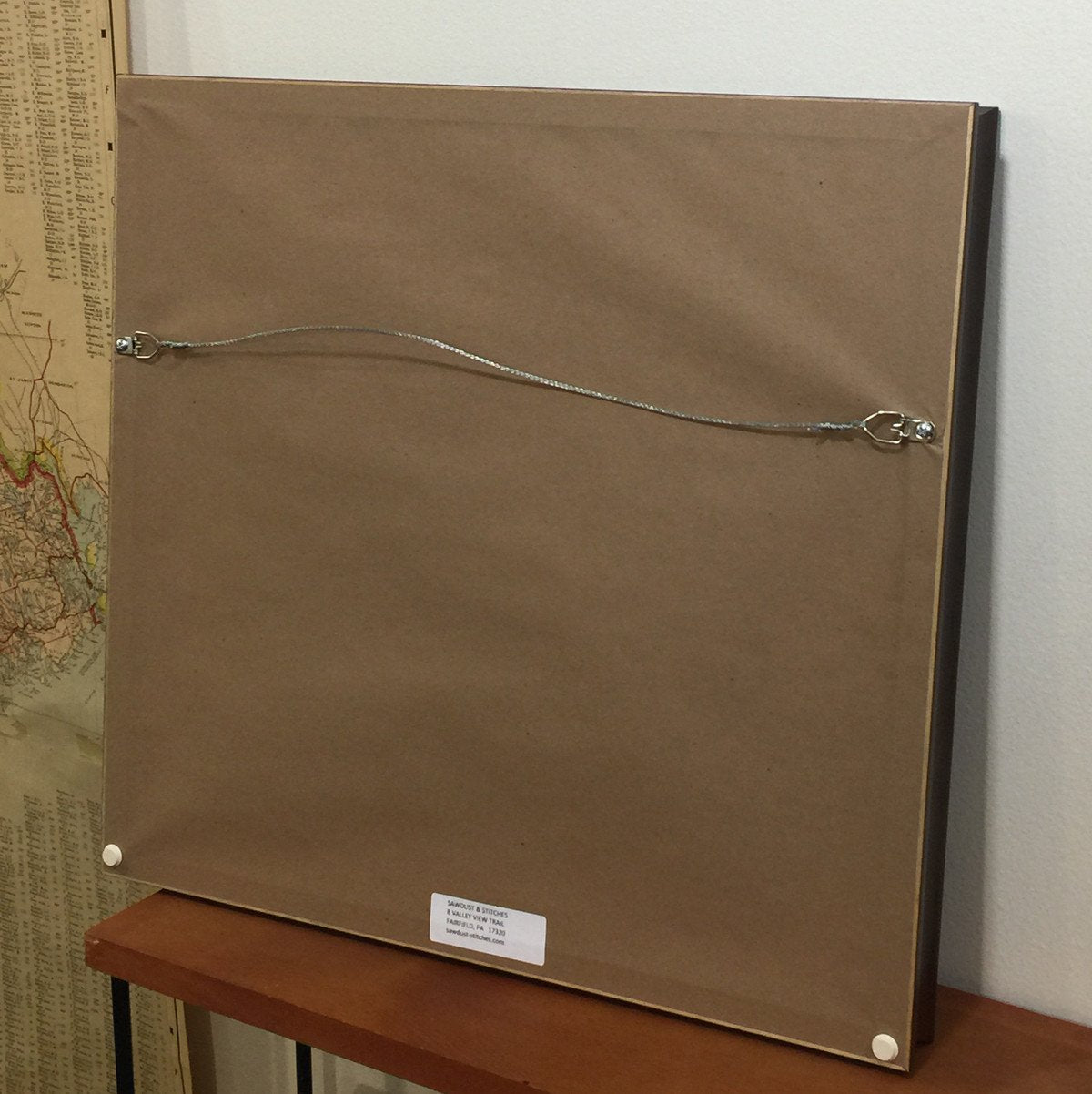 Salmon River Map with Barry Mill Flies (framed) 