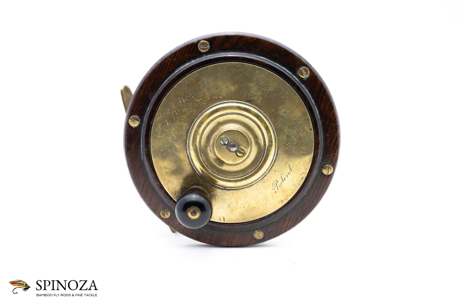 John R. Gow and Sons Walnut and Brass Salmon Winch