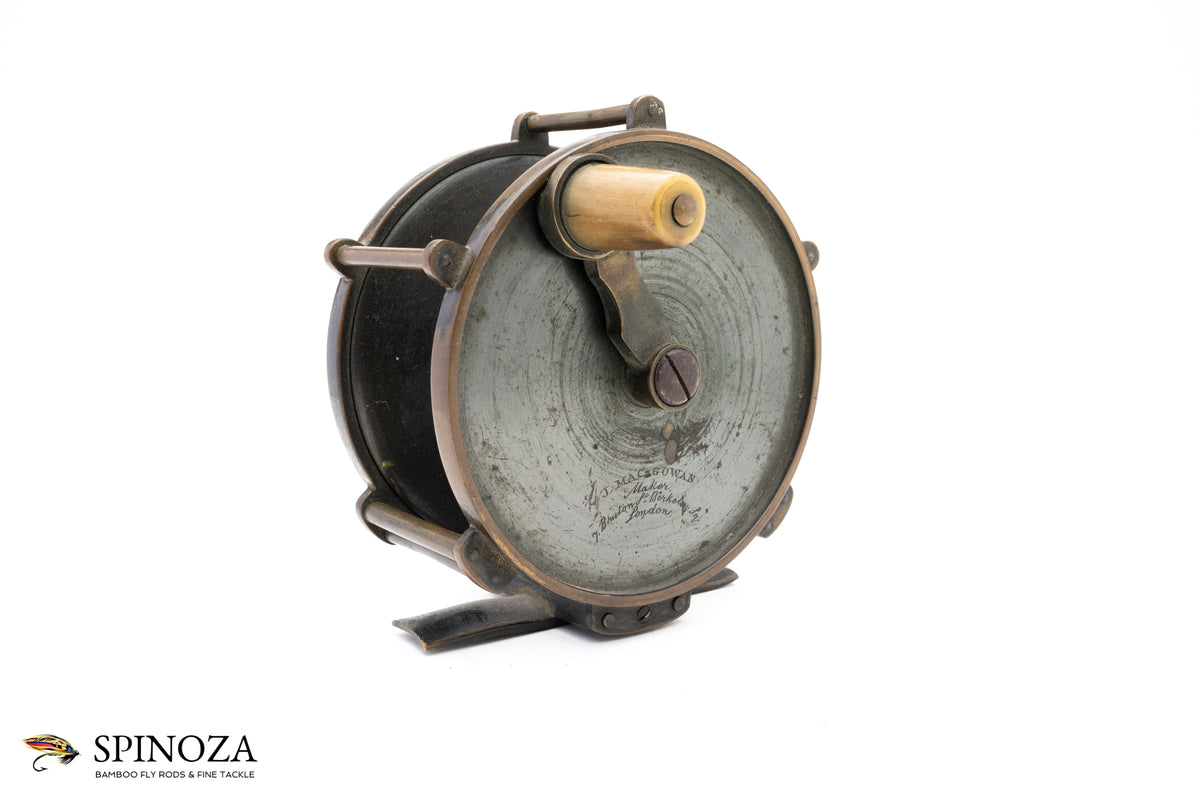 J MacGowan Raised Pillar Brass Salmon Winch