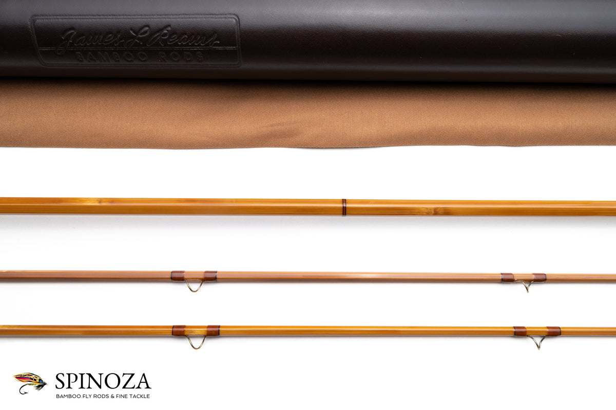 Jim Reams Bamboo Fly Rod 8’6’’ 2/2 #4/5 - rod sections with guides and wraps