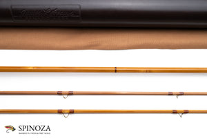 Jim Reams Bamboo Fly Rod 8’6’’ 2/2 #4/5 - rod sections with guides and wraps