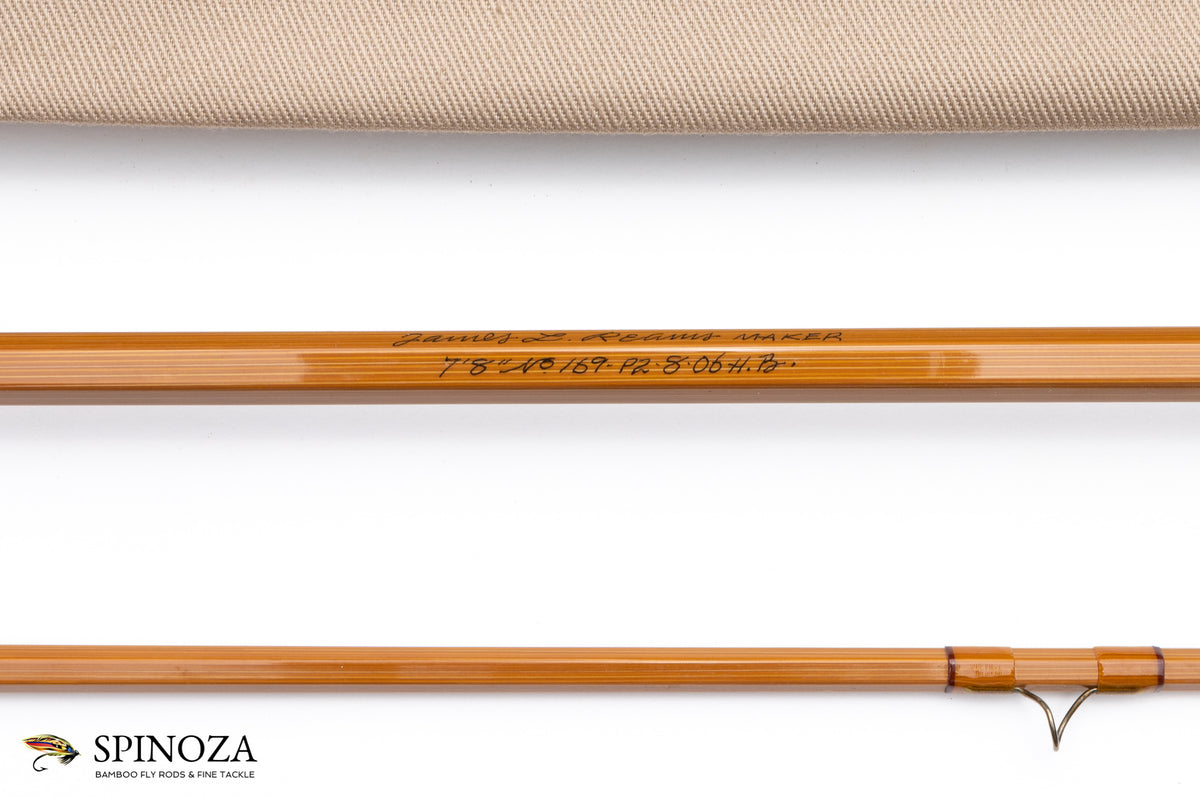 Jim Reams Bamboo Fly Rod 7'8" 2/2 #3 - rod sections with guides and wraps