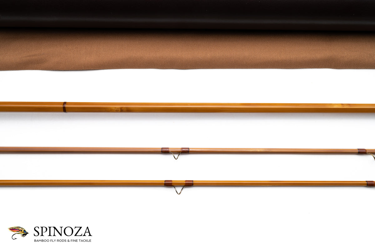 Jim Reams Bamboo Fly Rod 8’6’’ 2/2 #4/5 - rod sections with guides and wraps
