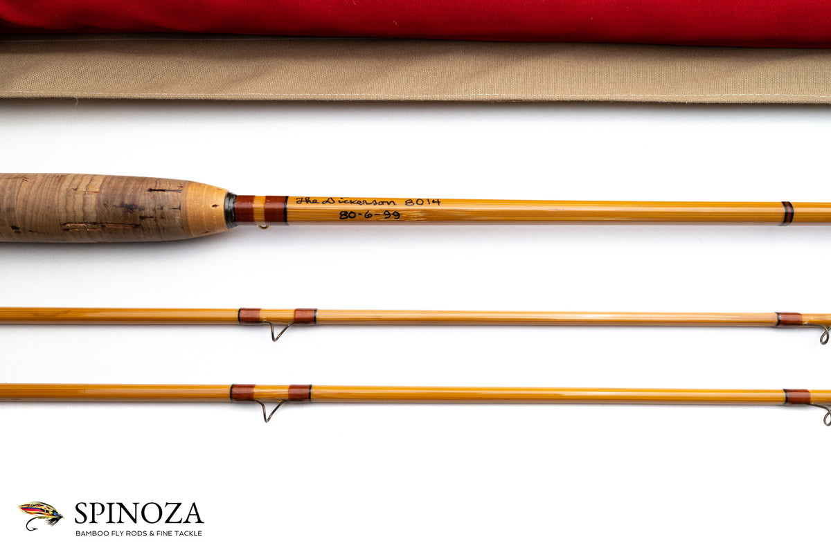 Jim Schaaf Dickerson 8014 Fly Rod 8' 2/2 #4 - maker signature and rod markings