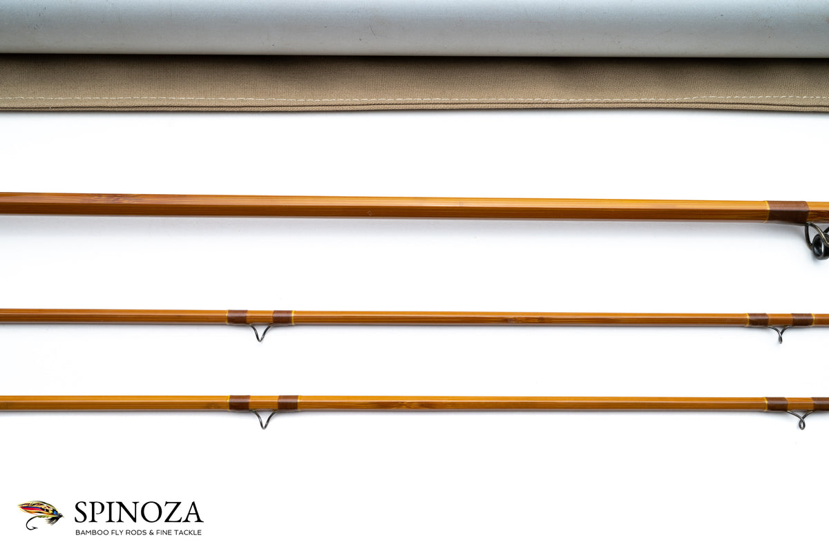 Jim Schaaf The Flame Treated Bamboo Fly Rod 8' 2/2 #6 - rod sections with guides and wraps