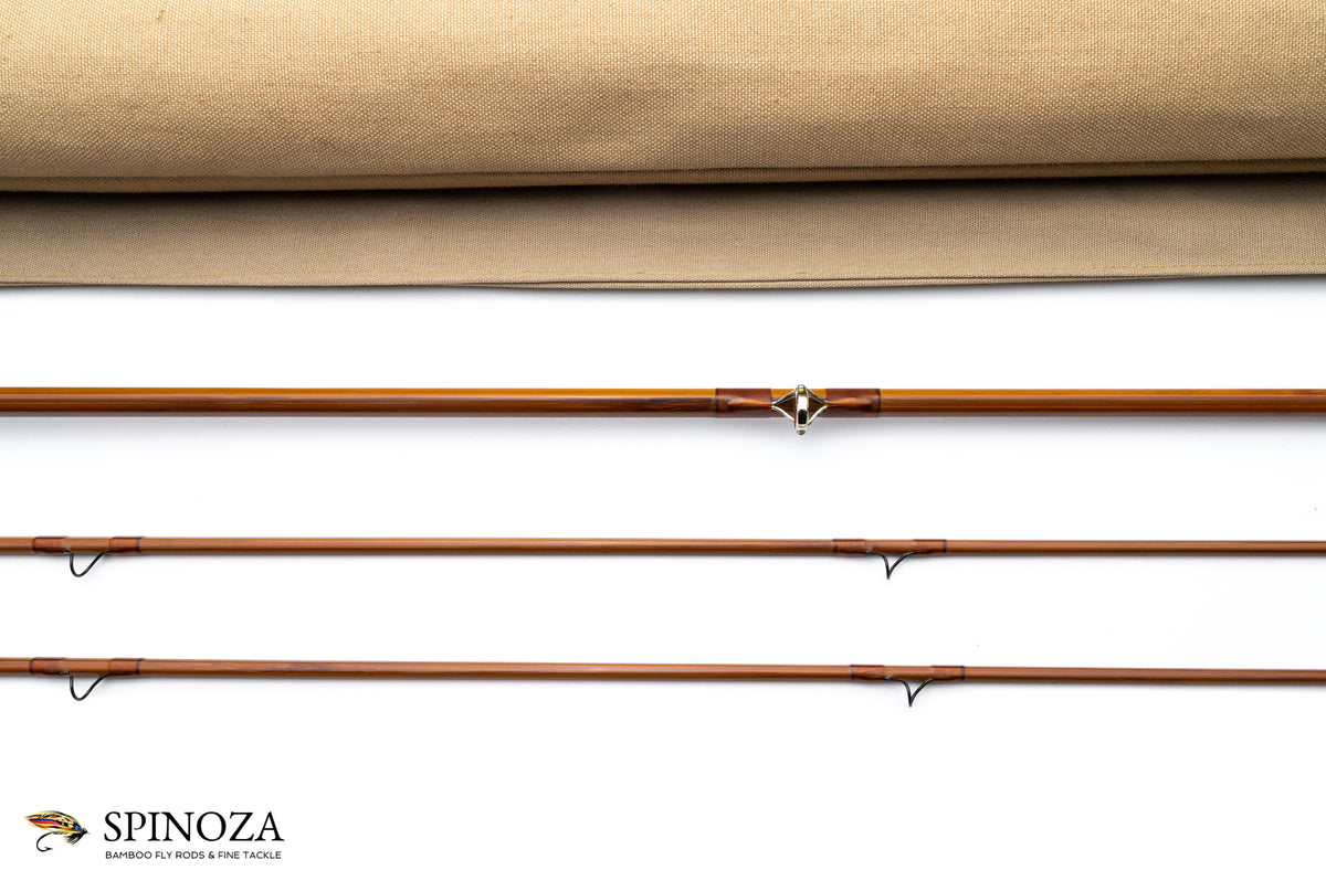 Jim Schaaf Browntone Fly Rod 7'6" 2/2 #4 - rod sections with guides and wraps
