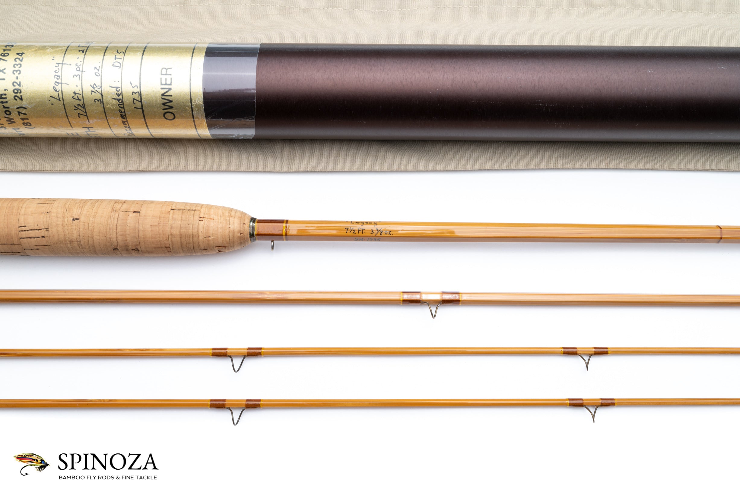 John Bradford Legacy Bamboo Fly Rod 7'6" 3/2 #5 - Spinoza Rod Company John Bradford Legacy Bamboo Fly Rod 7'6" 3/2 #5 - Spinoza Rod Company