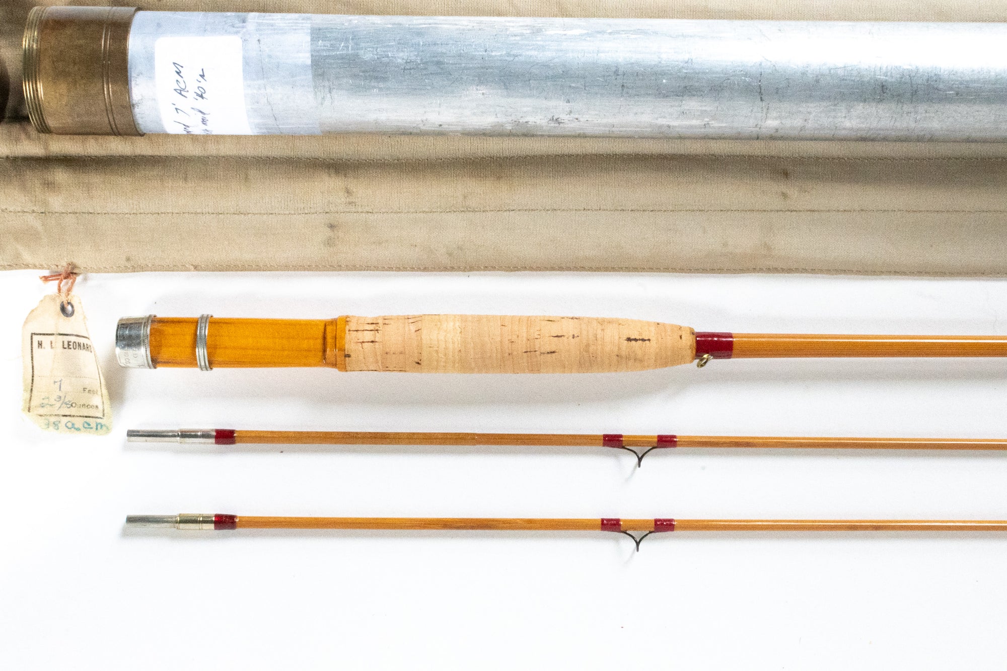 Leonard 38 ACM Fly Rod 7' 2/2 #3 - grip and reel seat close-up