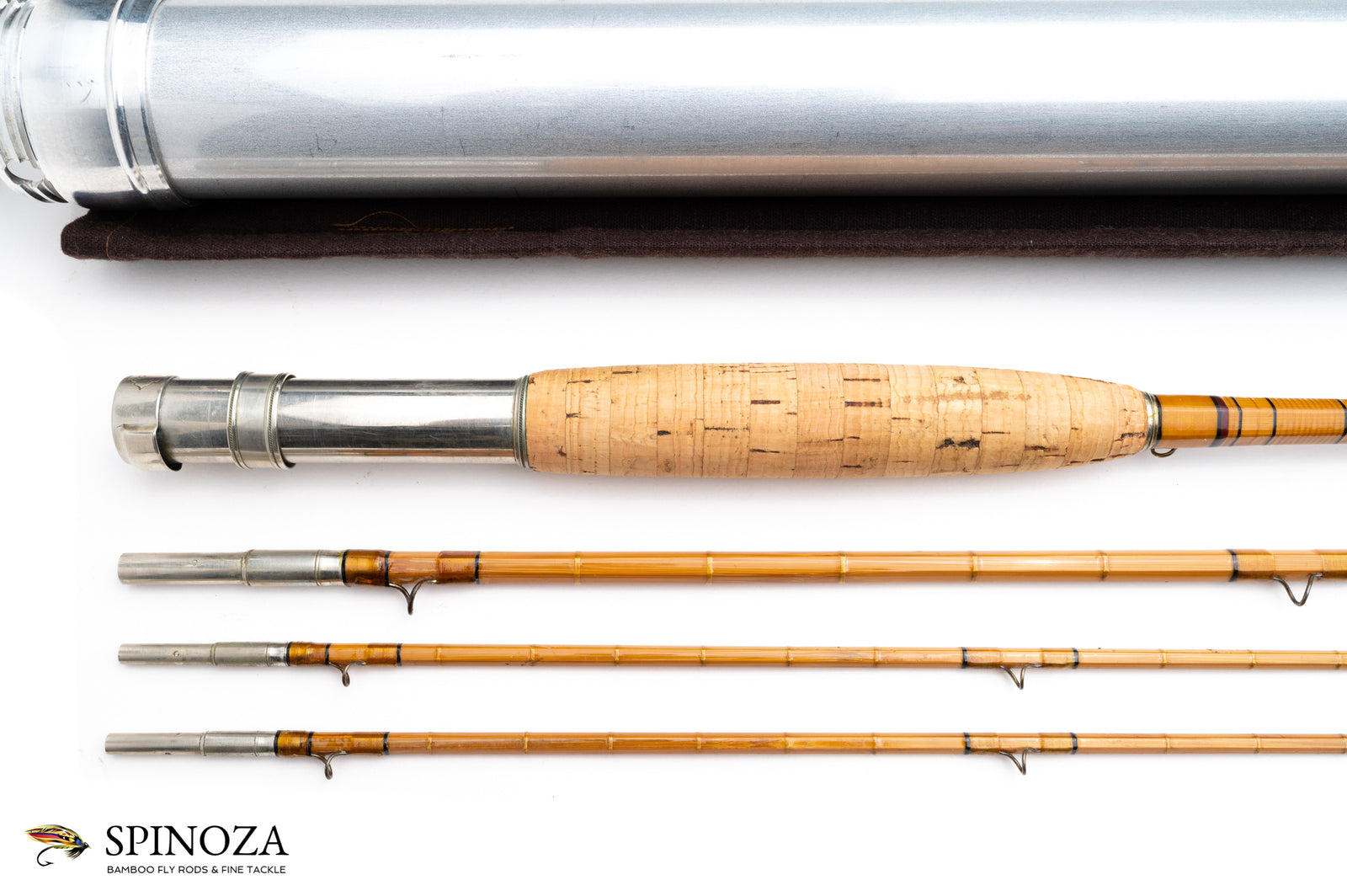 HL Leonard Bamboo Fly Rod 8' 3/2 #5 - grip and reel seat close-up