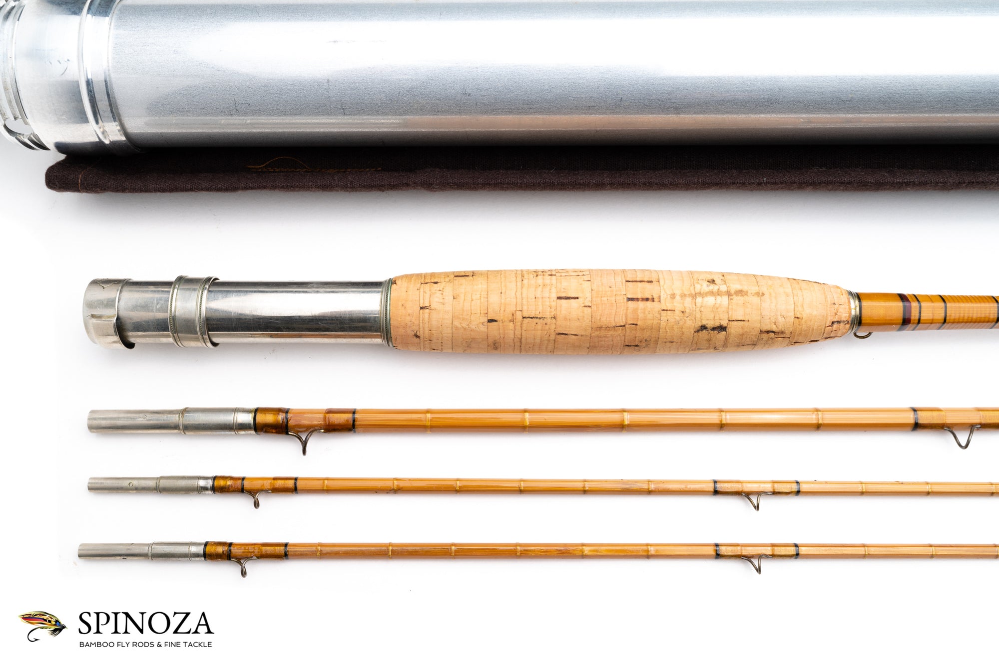 HL Leonard Bamboo Fly Rod 8' 3/2 #5 - grip and reel seat close-up