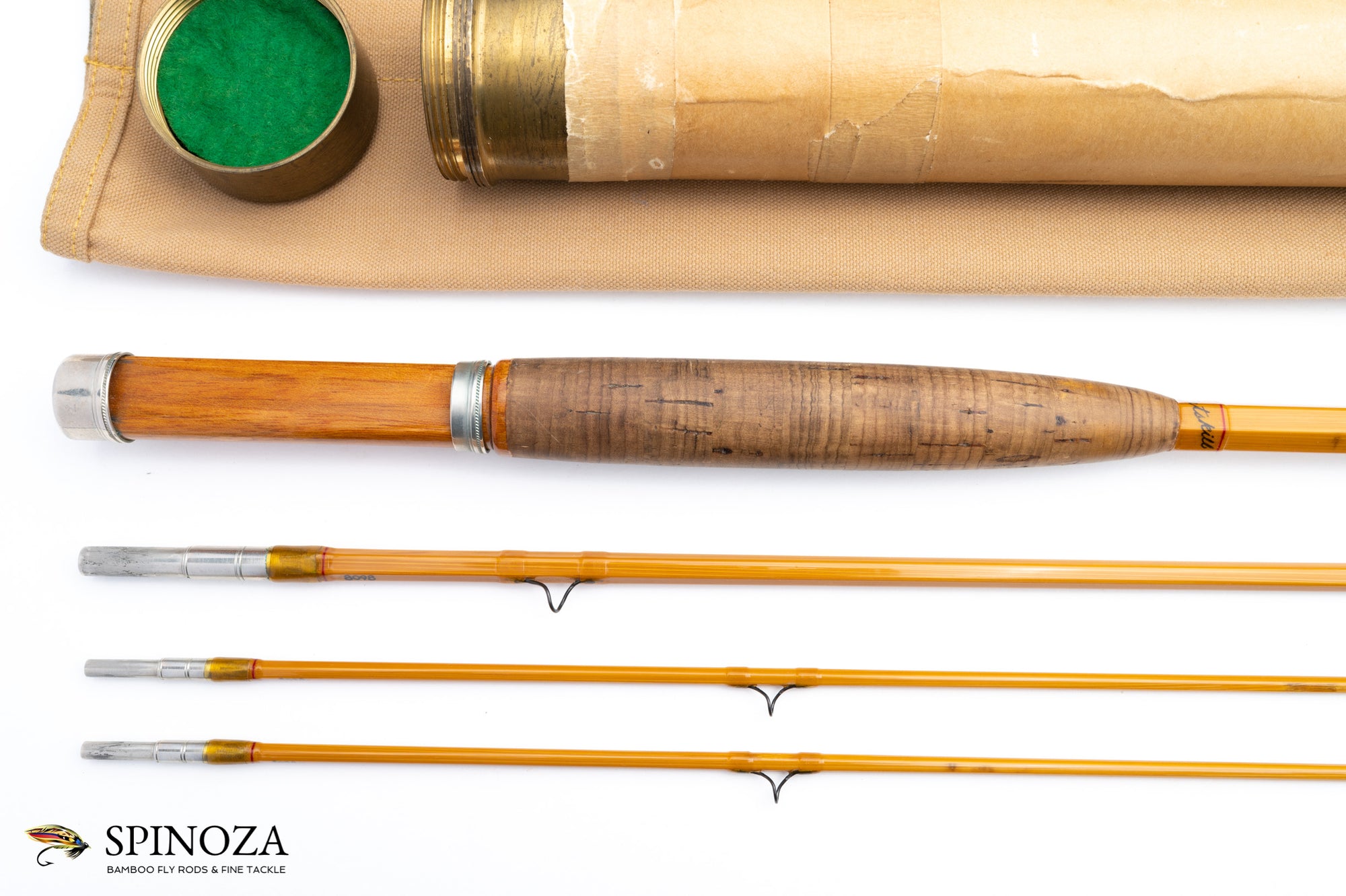 Leonard Catskill 49-3 Bamboo Fly Rod 7'6" 3/2 #3 - grip and reel seat close-up