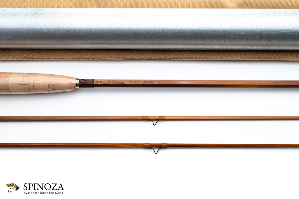 Leonard Duracane Bamboo Fly Rod 7'6" 2/2 #5 - maker's marking and inscription