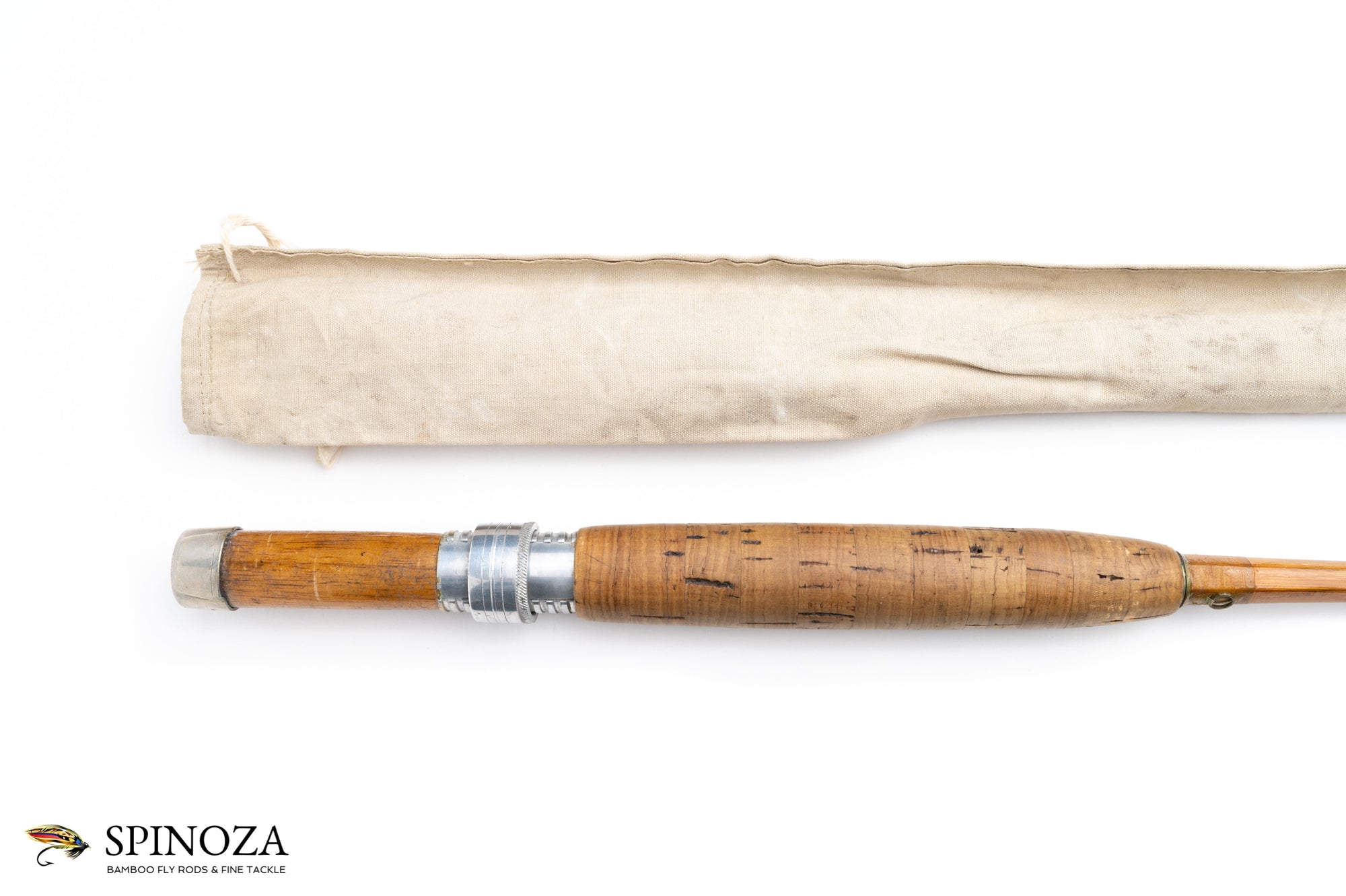 HL Leonard Bamboo Fly Rod 8' 1/1 #4 - grip and reel seat close-up