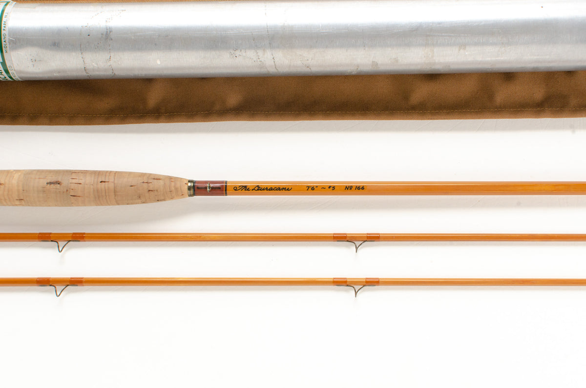 Leonard Duracane Fly Rod 7'6" 2/2 #5 - maker's marking and inscription