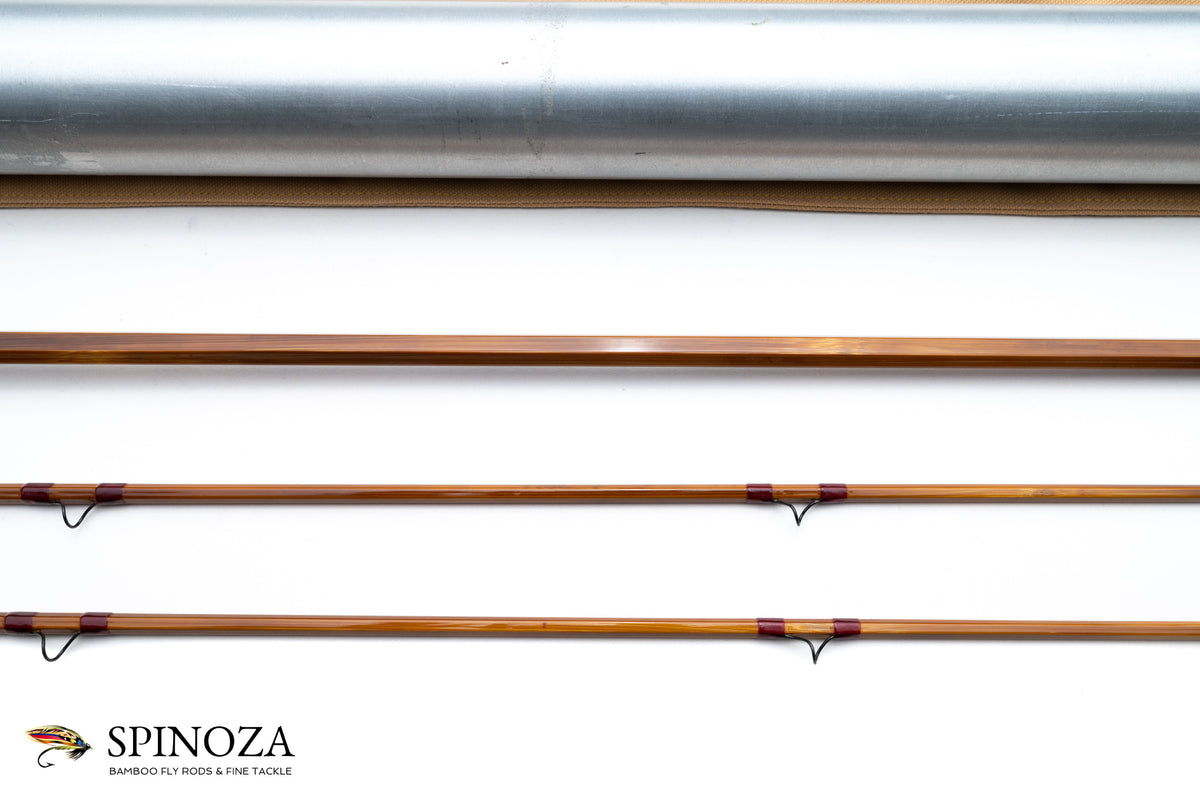 HL Leonard Hunt Model 40-5 Bamboo Fly Rod 8' 2/2 #5 - rod sections with wrapping detail