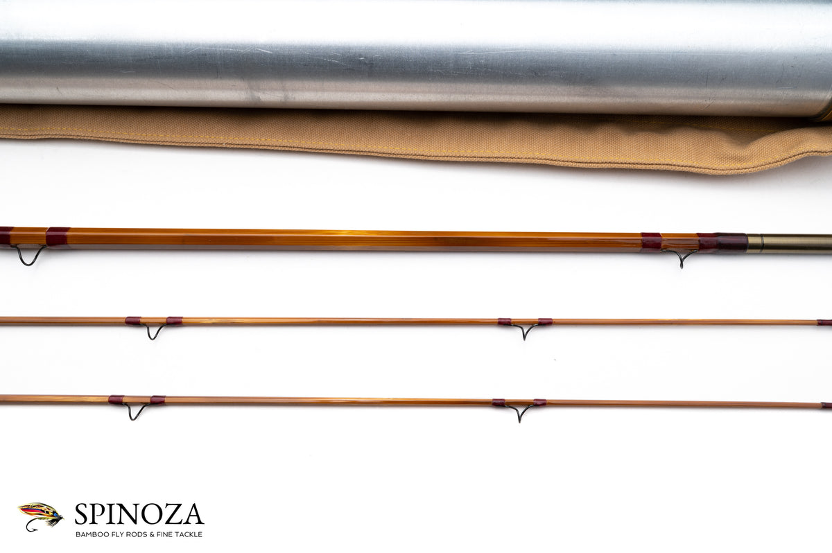 HL Leonard Hunt Model 40-5 Bamboo Fly Rod 8' 2/2 #5 - rod sections with guides