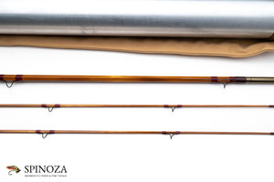 HL Leonard Hunt Model 40-5 Bamboo Fly Rod 8' 2/2 #5 - rod sections with guides