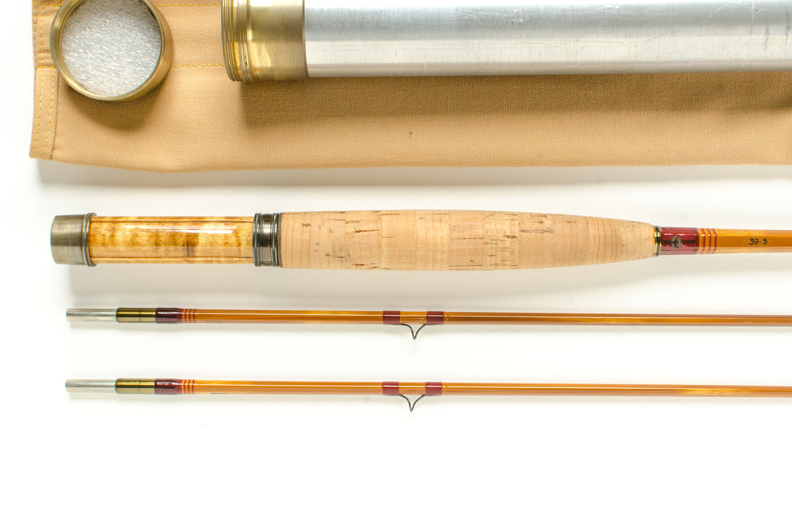 Maxwell Leonard 39-5 Fly Rod 7'6" 2/2 #5 - grip and reel seat close-up