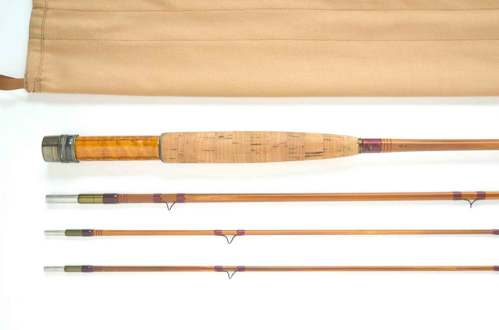 Maxwell Leonard 49-5 Hunt Fly Rod 7'6" 3/2 #5 - grip and reel seat close-up