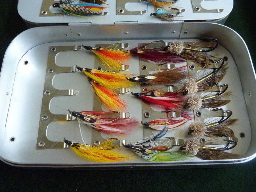 Wheatley Fly Box (large) - with Salmon Flies 