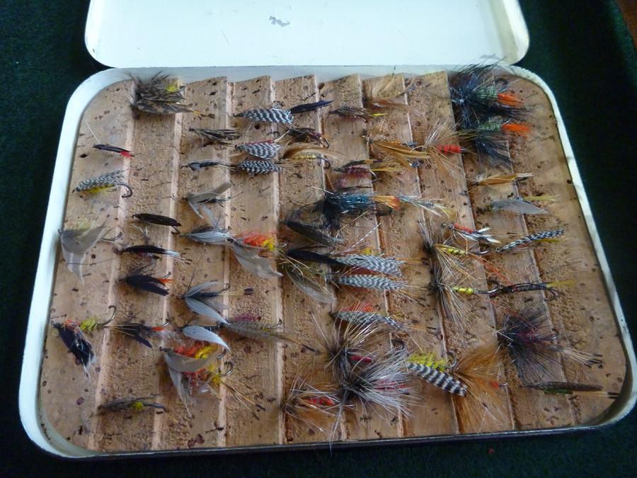 Malloch Japanned Fly Box - with Trout/Salmon Flies