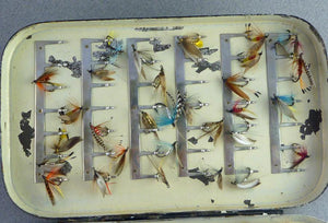 Malloch Japanned Fly Box (clips) - with wet flies 