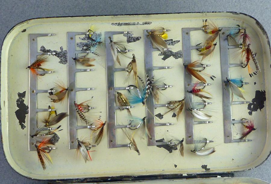 Malloch Japanned Fly Box (clips) - with wet flies