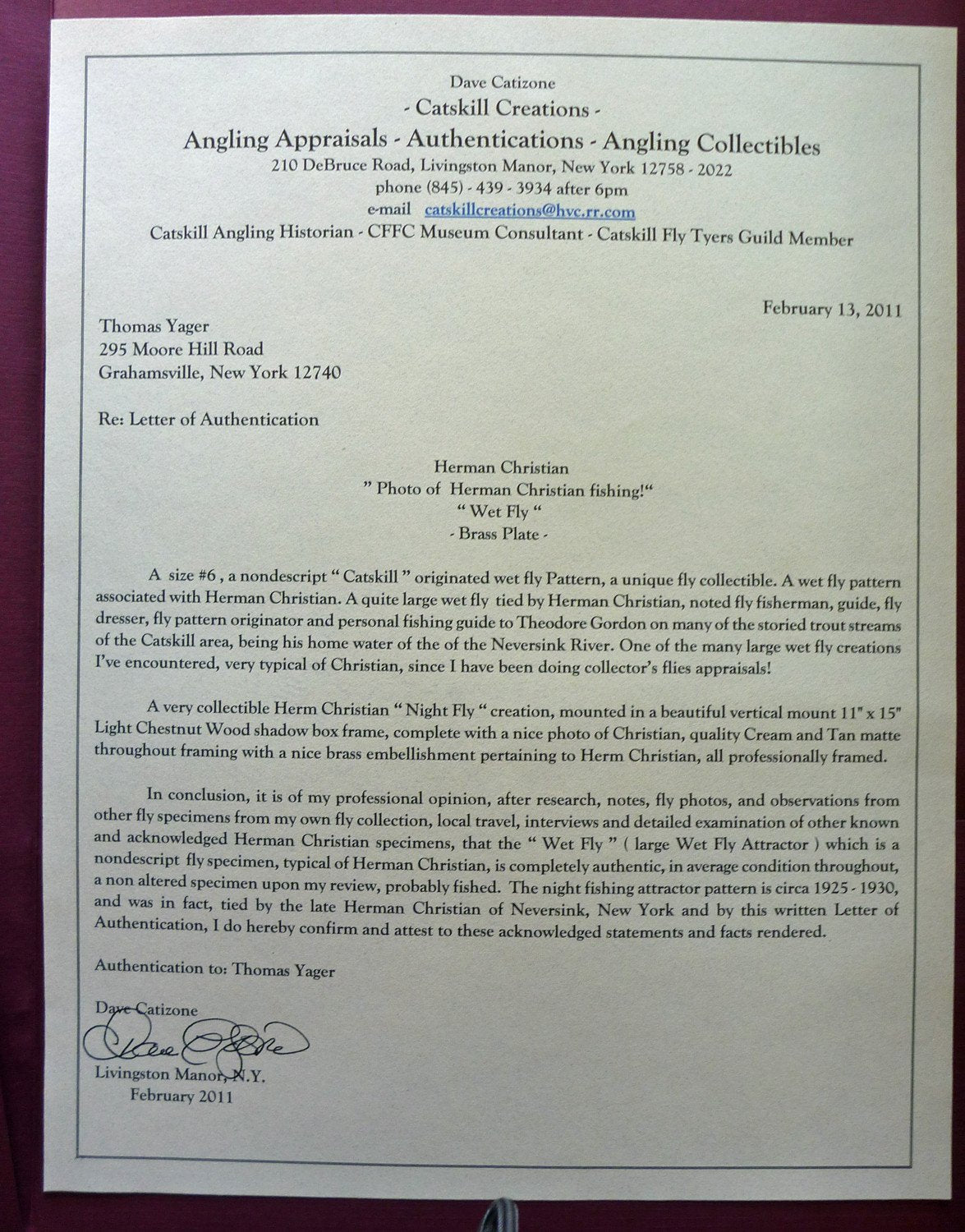 Herman Christian Framed Fly