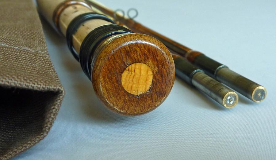 Bob Summers Model 275 Bamboo Rod 7'6" 2/2 #4 - handle grip and reel seat detail