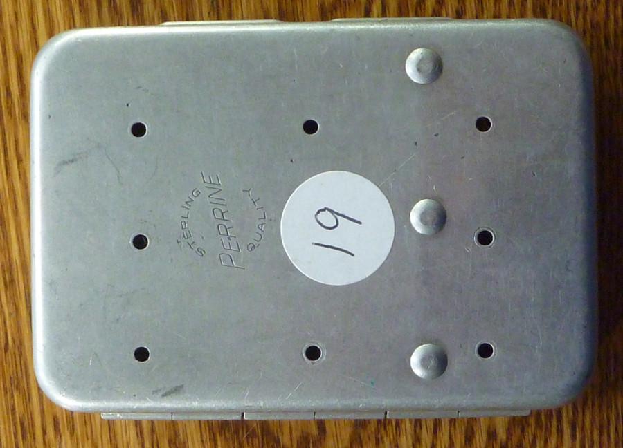 Perrine Fly Box with 22 double hook salmon flies 