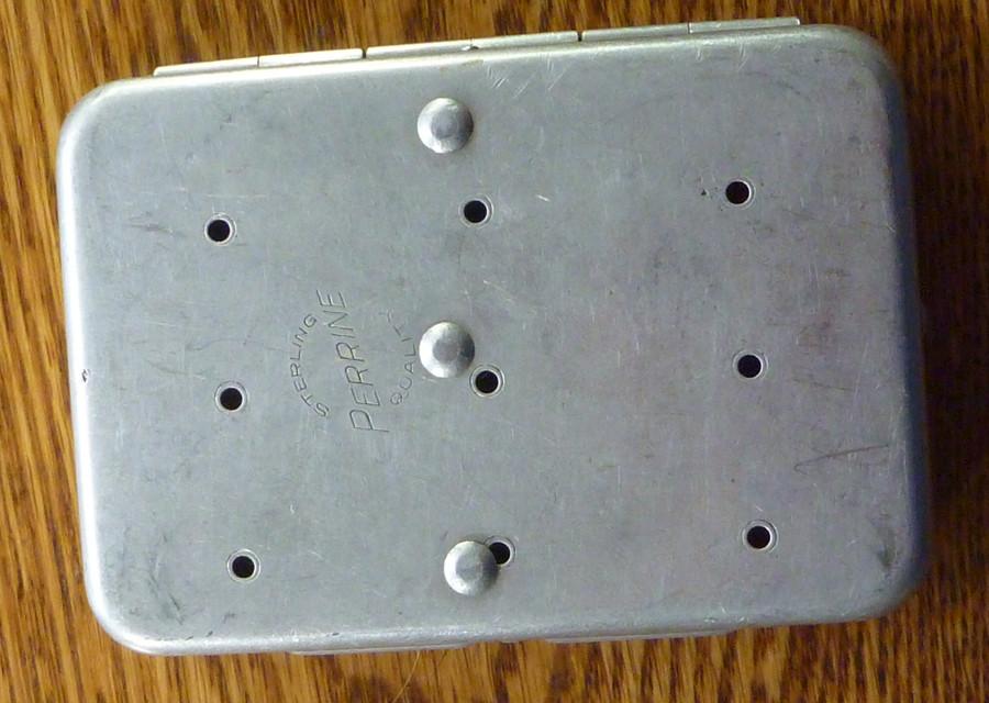 Perrine Fly Box with 22 double hook salmon flies 