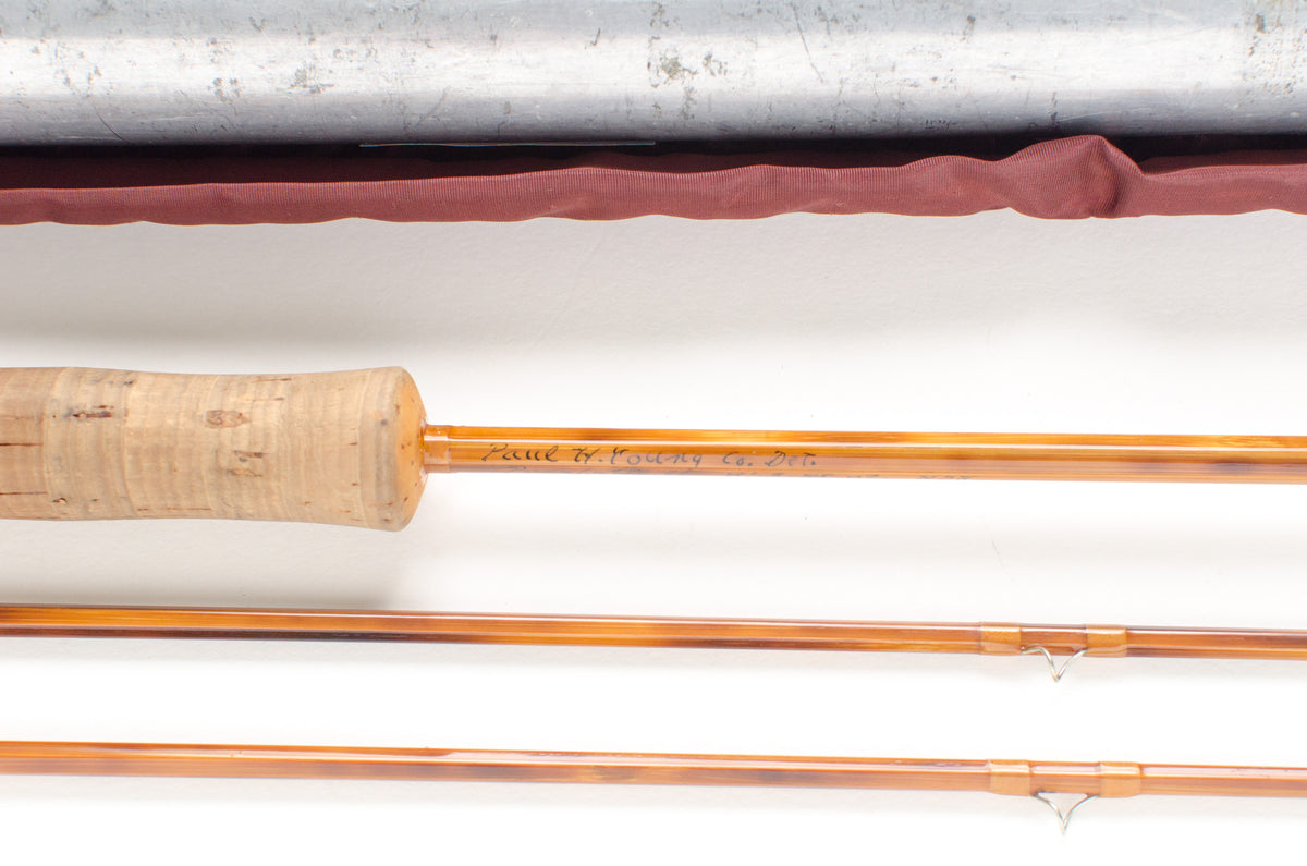 Paul Young Fly Rod Parabolic 15 8' 2/2 3.85 oz - rod sections with guides and wraps