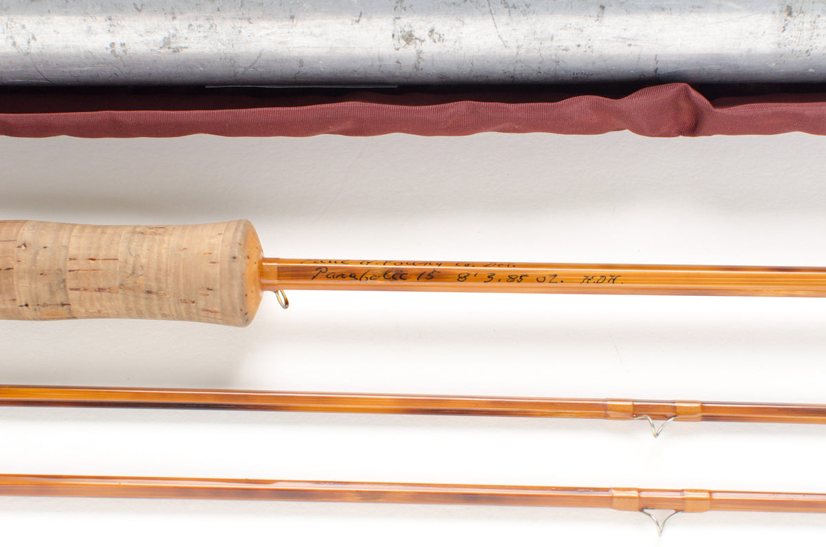 Paul Young Fly Rod Parabolic 15 8' 2/2 3.85 oz - rod sections with guides and wraps