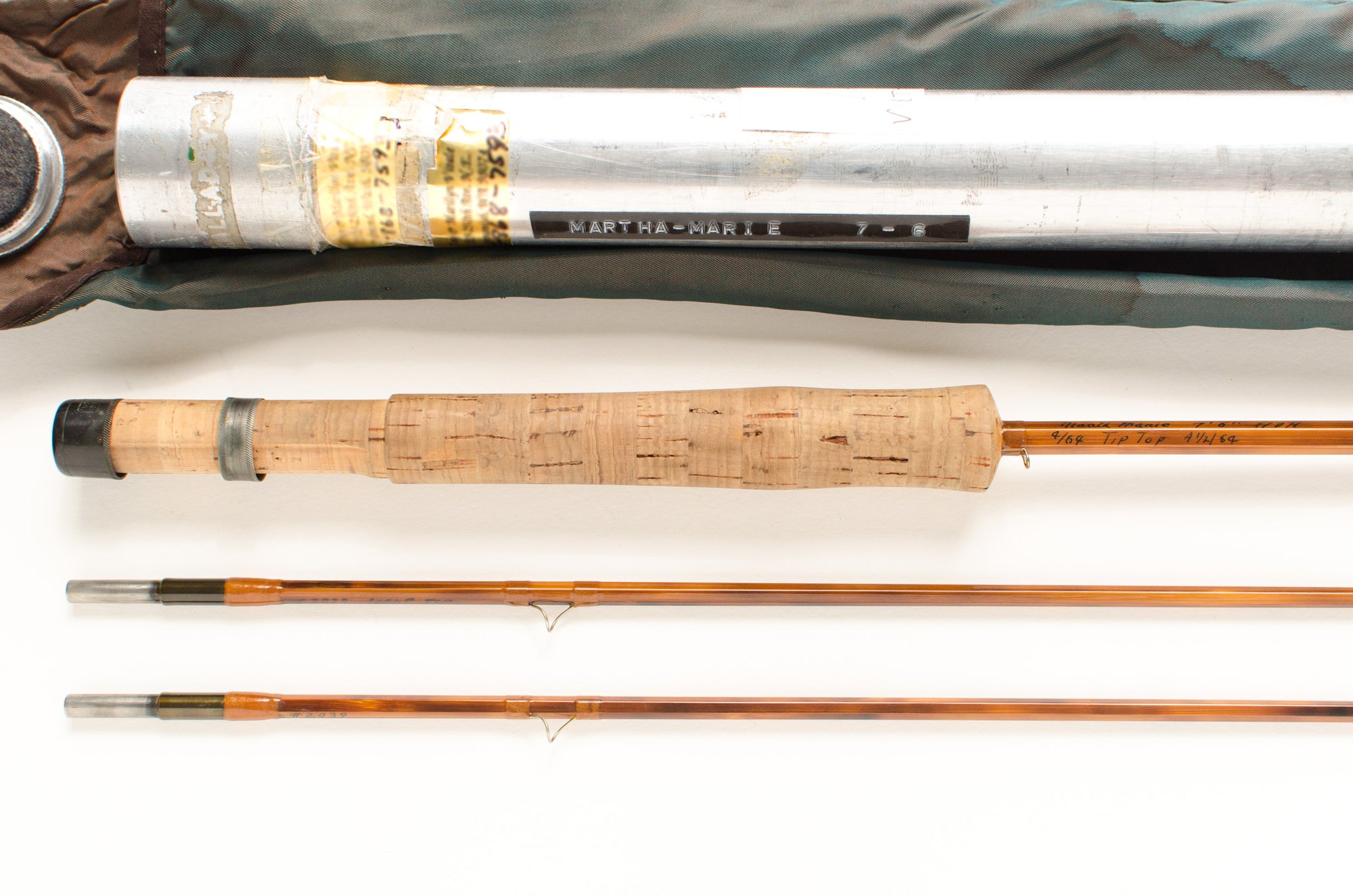 Paul Young Martha Marie Fly Rod 7'6" 2/2 #5 - handle grip and reel seat detail