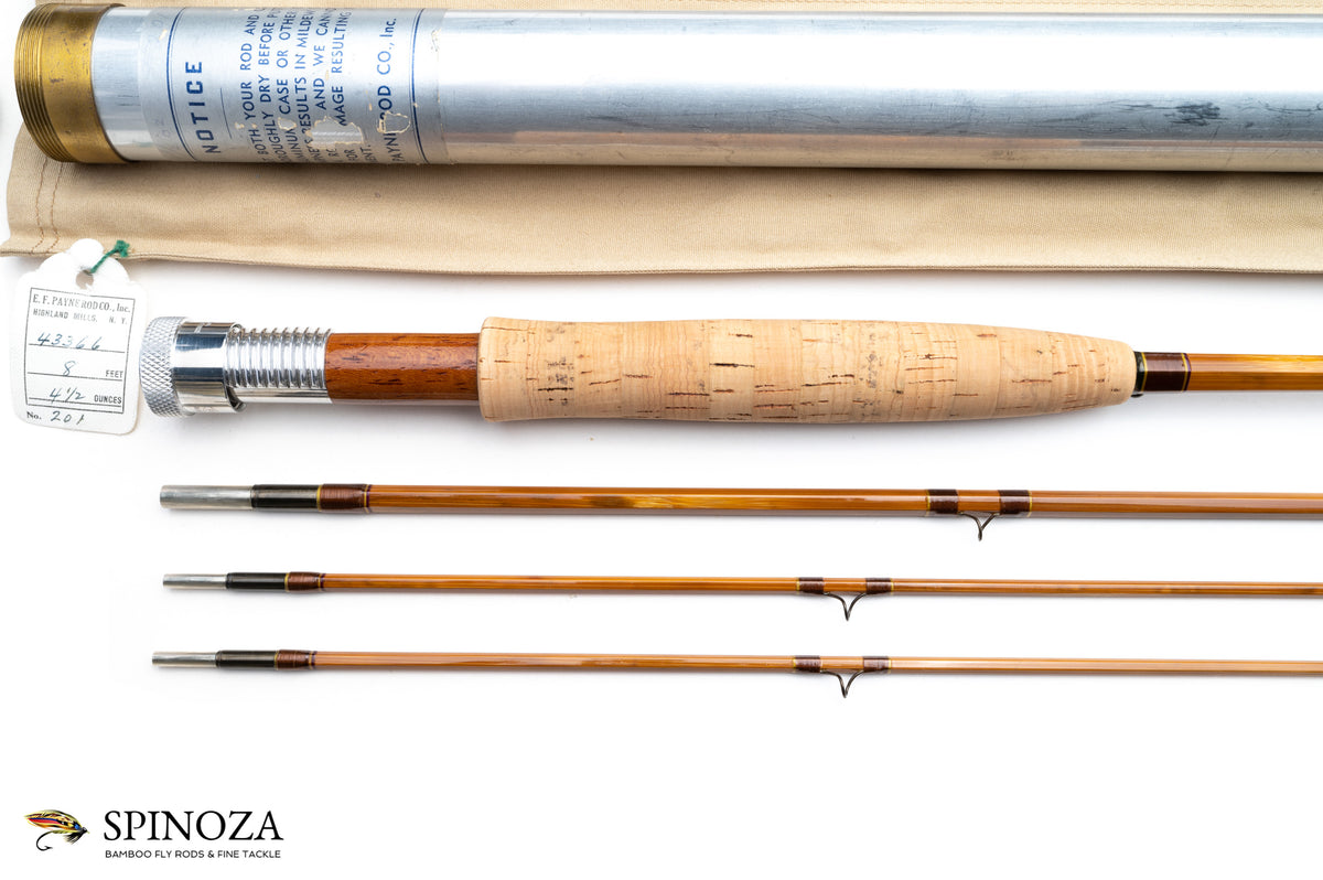 Payne Model 201 Bamboo Fly Rod 8' 3/2 #5 - handle grip and reel seat detail