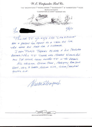 Walt Carpenter "Like a Gillum" 7'3 2/2 4-5wt Bamboo Rod 