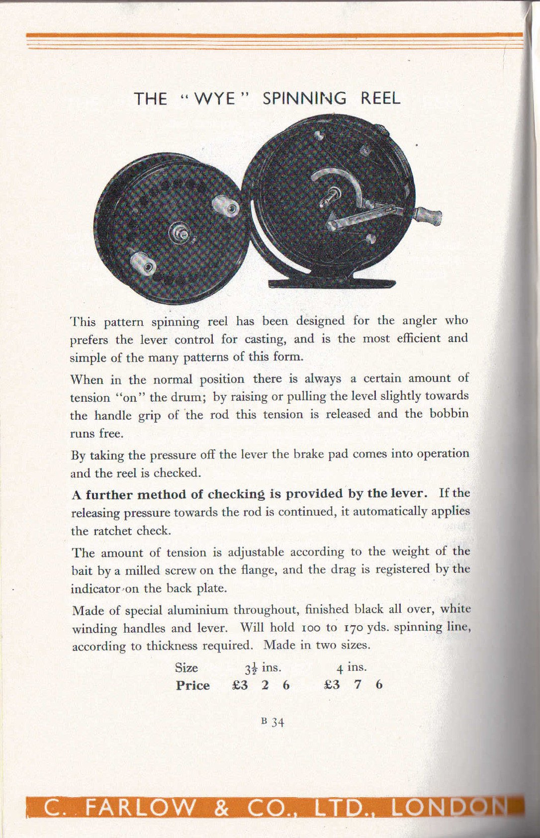 Farlow's "Wye" Spinning Reel 