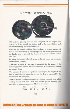 Farlow's "Wye" Spinning Reel