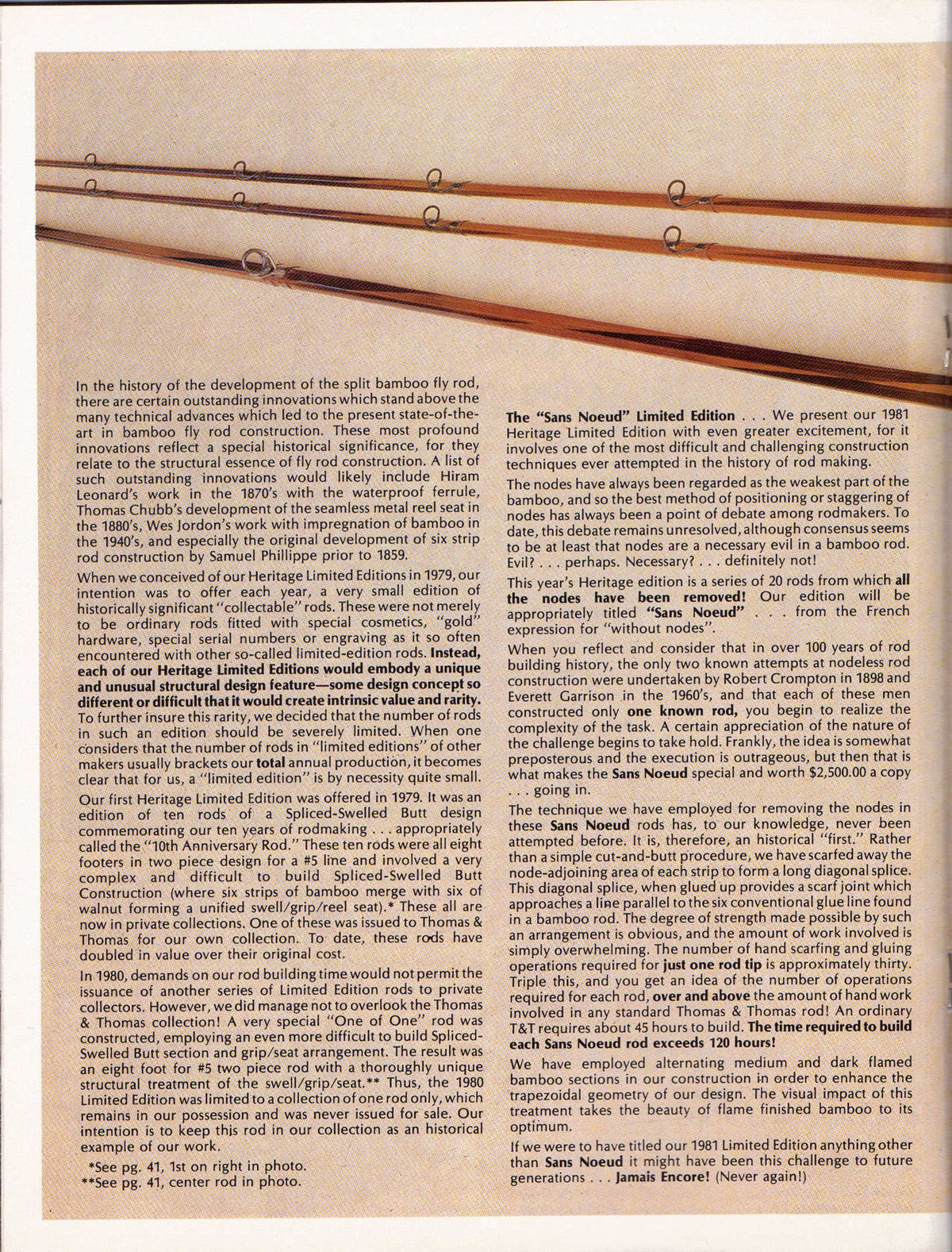 Thomas and Thomas "Sans Noeud" Limited Edition Bamboo Rod 