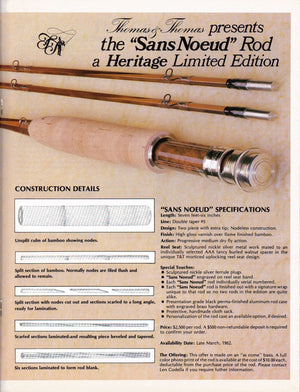 Thomas & Thomas "Sans Noeud" Heritage Limited Edition Bamboo Rod 