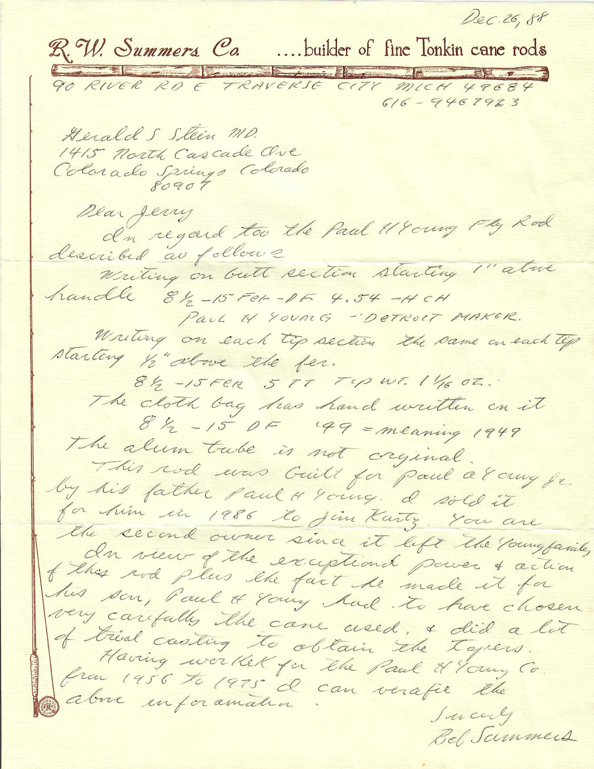 Young, Paul H. -- 8 1/2' 15 Ferrule Bamboo Rod