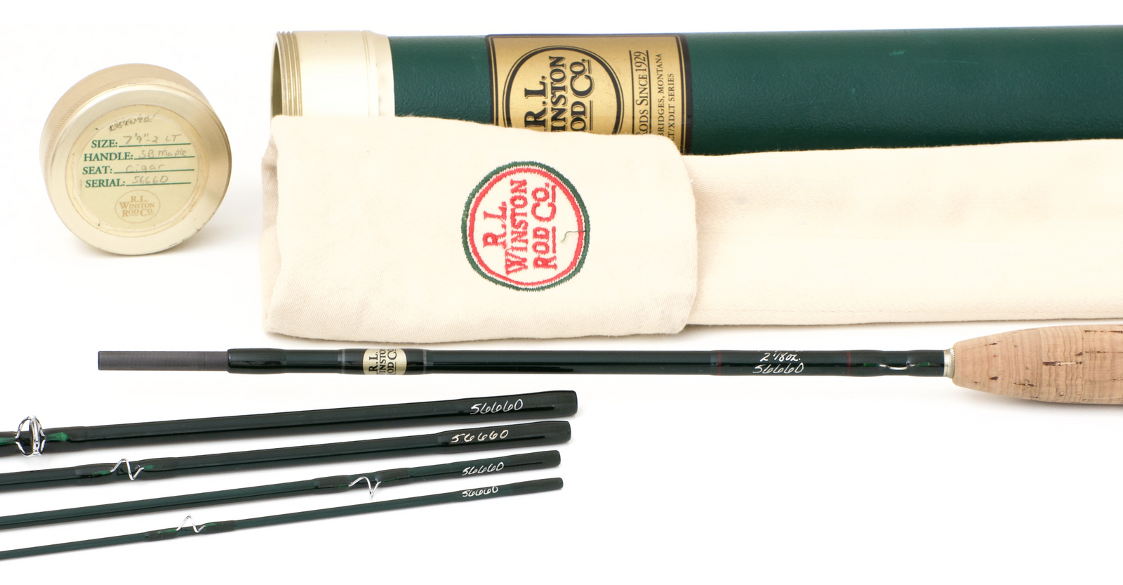 Winston, R.L. -- LT 7'9 5pc. 2wt Graphite Fly Rod - handle grip and reel seat detail